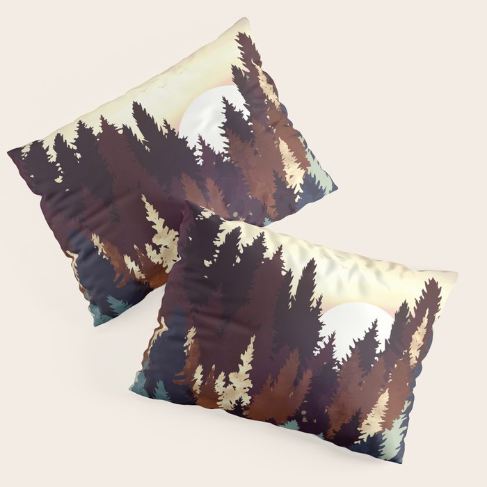 Autumn Forest Sunset Pillow Sham Gallery Image 3