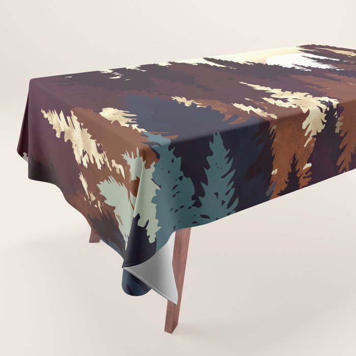 Autumn Forest Sunset Tablecloth Gallery Image 1