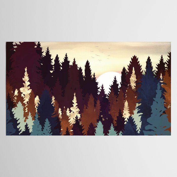 Autumn Forest Sunset Tablecloth Gallery Image 2