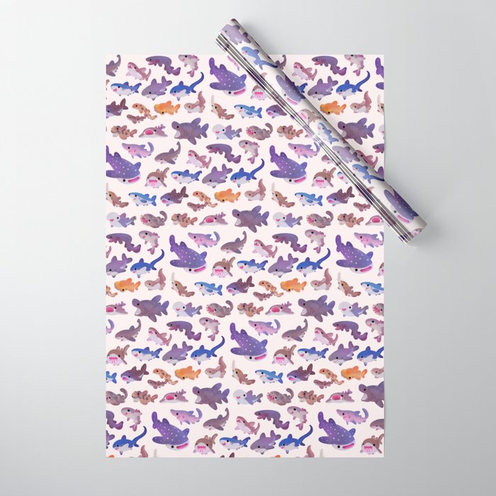 Shark day - pastel Wrapping Paper Gallery Image 1