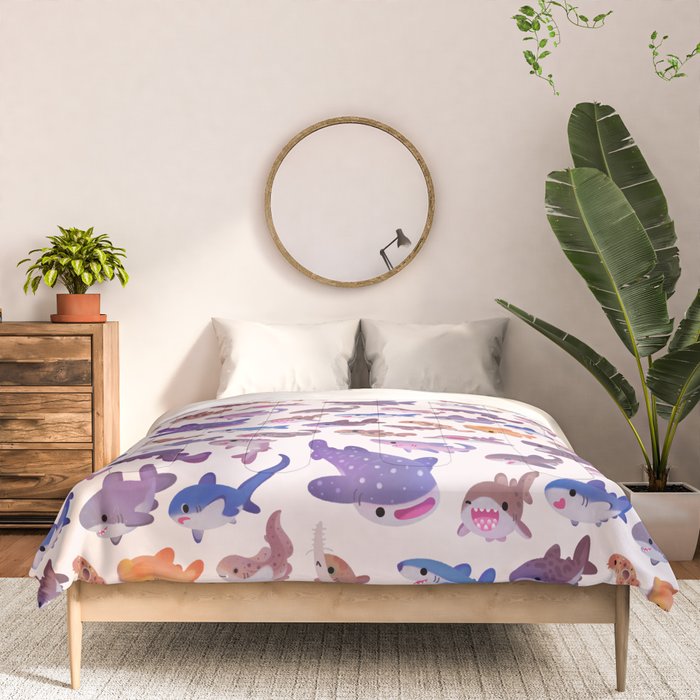 Shark day - pastel Comforter Gallery Image 3