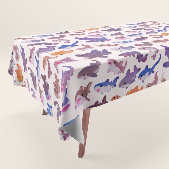 Shark day - pastel Tablecloth Gallery Image 1