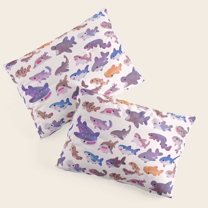 Shark day - pastel Pillow Sham Gallery Image 1