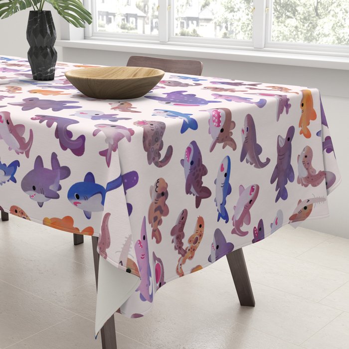 Shark day - pastel Tablecloth Gallery Image 3