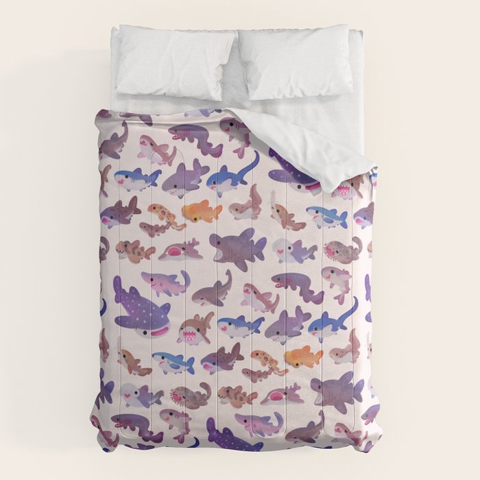 Shark day - pastel Comforter Gallery Image 6