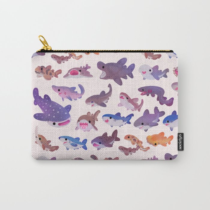 Shark day - pastel Carry All Pouch Gallery Image 1