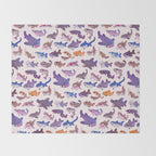Shark day - pastel Throw Blanket Gallery Image 2