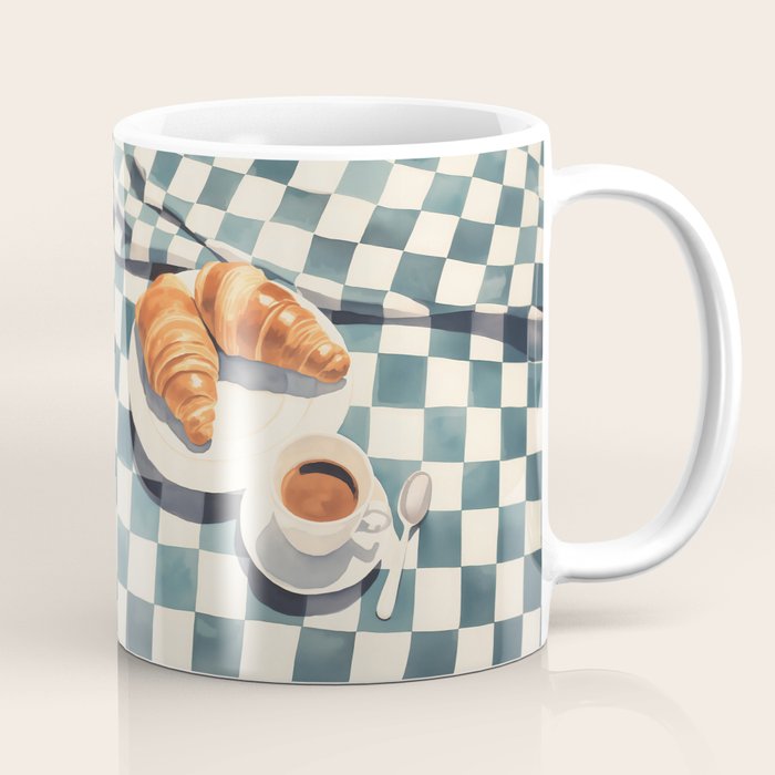 Morning Croissants and Coffee Bliss Coffee Mug Gallery Image 1