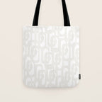 White Mid Century Modern Loop Pattern Tote Bag Gallery Image 1