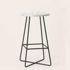 White Mid Century Modern Loop Pattern Stool Gallery Image 1