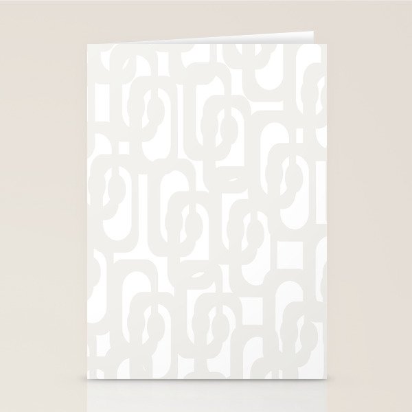 White Mid Century Modern Loop Pattern Stationery Card Gallery Image 2