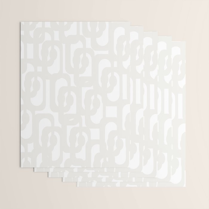 White Mid Century Modern Loop Pattern Wrapping Paper Gallery Image 3