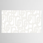 White Mid Century Modern Loop Pattern Tablecloth Gallery Image 2