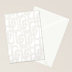 White Mid Century Modern Loop Pattern Stationery Card Gallery Image 2