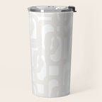 White Mid Century Modern Loop Pattern Travel Mug Gallery Image 2