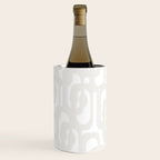 White Mid Century Modern Loop Pattern Wine Chiller Gallery Image 2