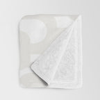 White Mid Century Modern Loop Pattern Throw Blanket Gallery Image 3