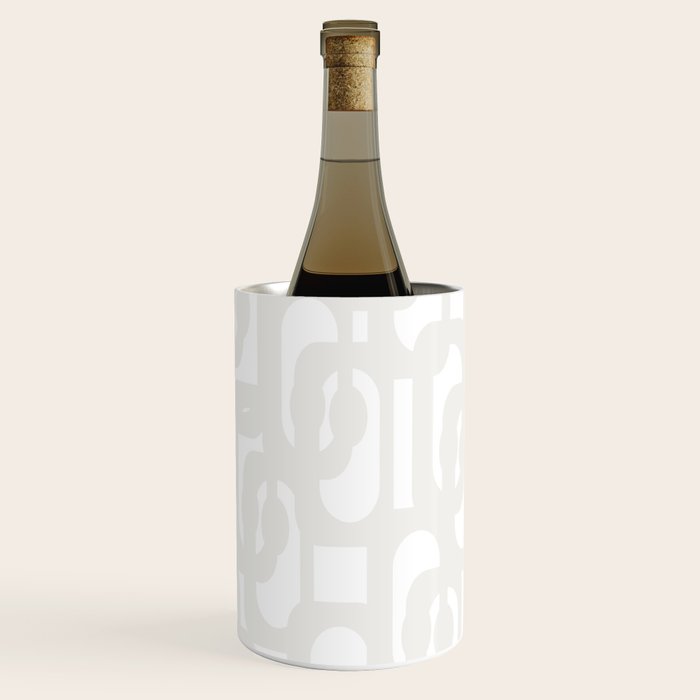 White Mid Century Modern Loop Pattern Wine Chiller Gallery Image 3
