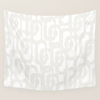 White Mid Century Modern Loop Pattern Wall Tapestry Gallery Image 4