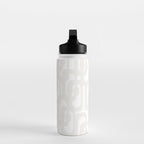 White Mid Century Modern Loop Pattern Water Bottle Gallery Image 3