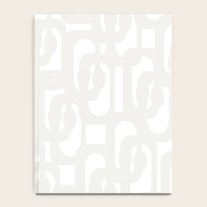 White Mid Century Modern Loop Pattern Notebook Gallery Image 4