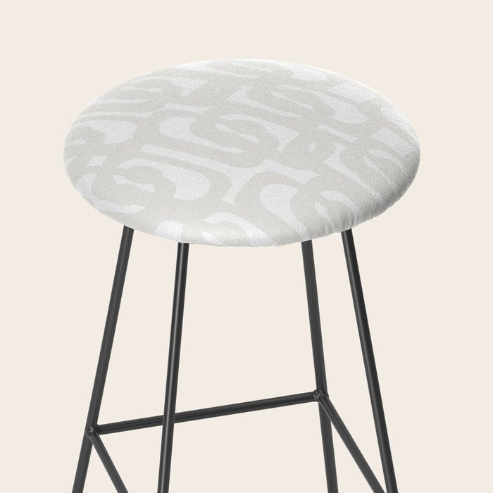 White Mid Century Modern Loop Pattern Stool Gallery Image 2