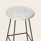 White Mid Century Modern Loop Pattern Stool Gallery Image 2