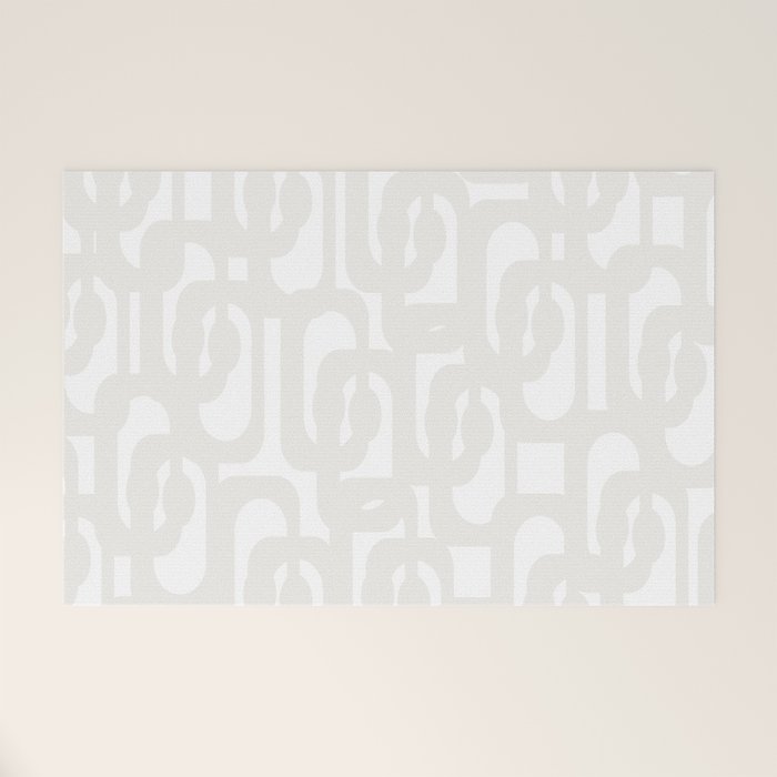 White Mid Century Modern Loop Pattern Welcome Mat Gallery Image 1