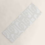White Mid Century Modern Loop Pattern Yoga Mat Gallery Image 1