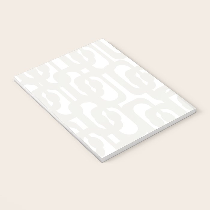 White Mid Century Modern Loop Pattern Notebook Gallery Image 3