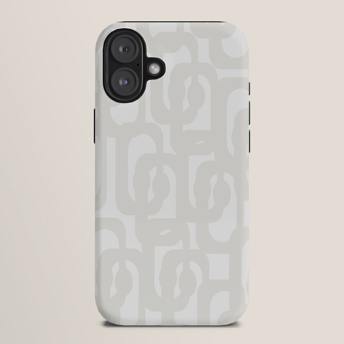 White Mid Century Modern Loop Pattern iPhone Case Gallery Image 10