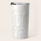 White Mid Century Modern Loop Pattern Travel Mug Gallery Image 3