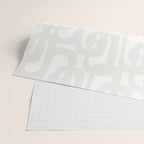 White Mid Century Modern Loop Pattern Wrapping Paper Gallery Image 2