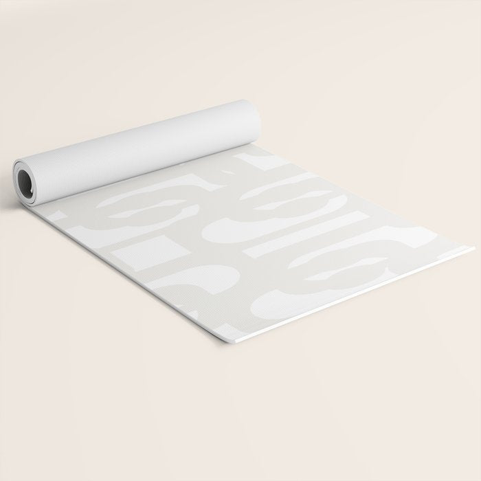 White Mid Century Modern Loop Pattern Yoga Mat Gallery Image 2