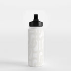 White Mid Century Modern Loop Pattern Water Bottle Gallery Image 2