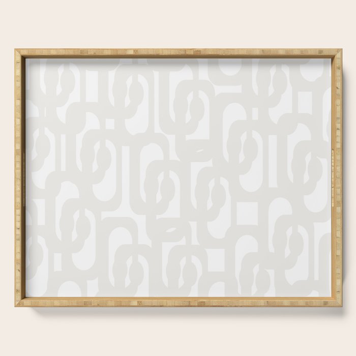 White Mid Century Modern Loop Pattern Serving Tray Gallery Image 1