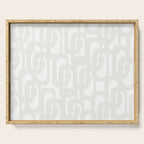 White Mid Century Modern Loop Pattern Serving Tray Gallery Image 1