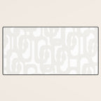 White Mid Century Modern Loop Pattern Desk Mat Gallery Image 3