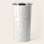 White Mid Century Modern Loop Pattern Travel Mug Gallery Image 1
