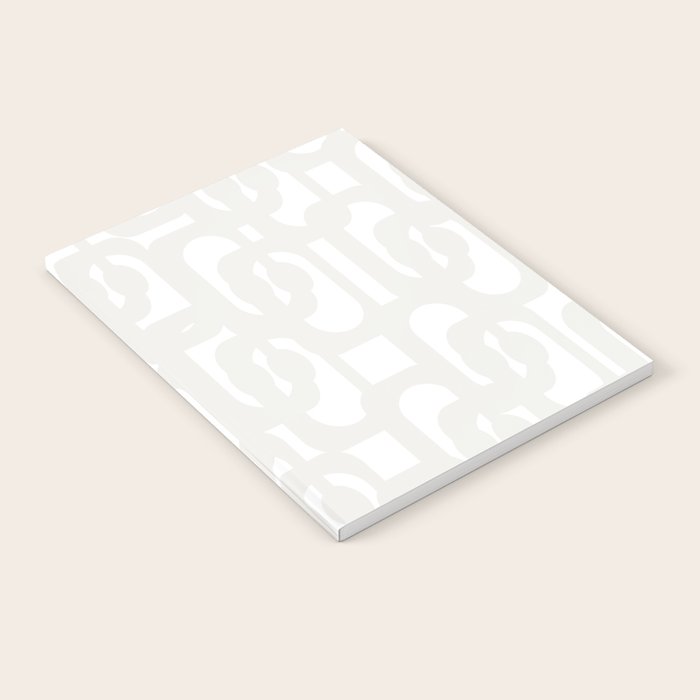 White Mid Century Modern Loop Pattern Notebook Gallery Image 2