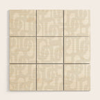 White Mid Century Modern Loop Pattern Wood Wall Art Gallery Image 1