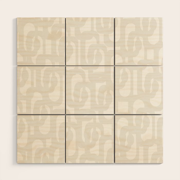 White Mid Century Modern Loop Pattern Wood Wall Art Gallery Image 1