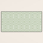 Decorative Boho Geo Pattern, Sage Green and White Desk Mat Gallery Image 3