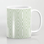 Decorative Boho Geo Pattern, Sage Green and White Coffee Mug Gallery Image 1