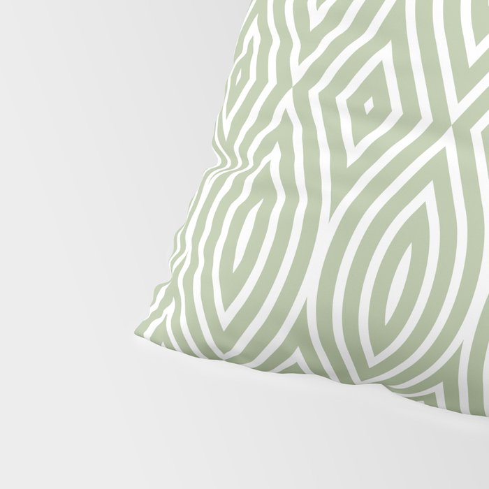 Decorative Boho Geo Pattern, Sage Green and White Pillow Sham Gallery Image 4