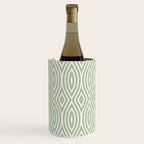 Decorative Boho Geo Pattern, Sage Green and White Wine Chiller Gallery Image 1