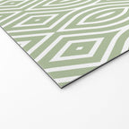 Decorative Boho Geo Pattern, Sage Green and White Welcome Mat Gallery Image 2