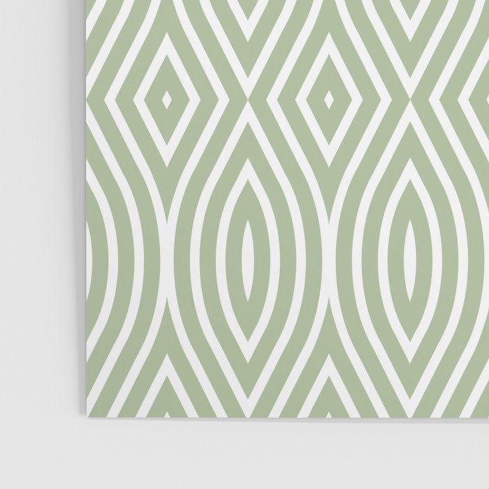 Decorative Boho Geo Pattern, Sage Green and White Poster Gallery Image 3