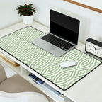 Decorative Boho Geo Pattern, Sage Green and White Desk Mat Gallery Image 2