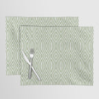 Decorative Boho Geo Pattern, Sage Green and White Placemat Gallery Image 1